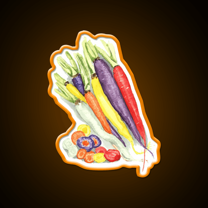 Rainbow Heirloom Carrots Snack Food Led Neon Sign Rgb Color - Shineneon