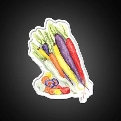 Rainbow Heirloom Carrots Snack Food Led Neon Sign Rgb Color - Shineneon
