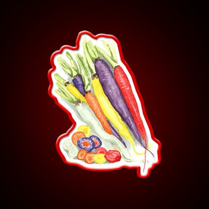 Rainbow Heirloom Carrots Snack Food Led Neon Sign Rgb Color - Shineneon
