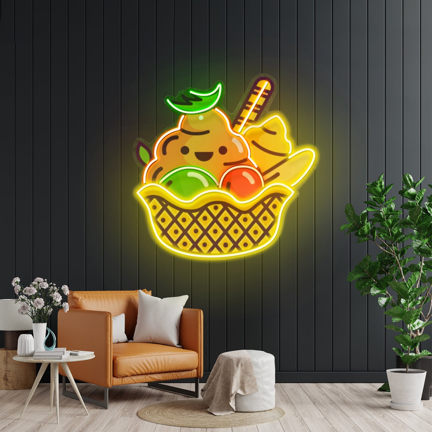 Rainbow Ice Cream Custom Led Signs Artwork For Sale