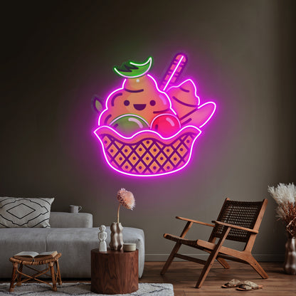 Rainbow Ice Cream Custom Led Signs Artwork For Sale