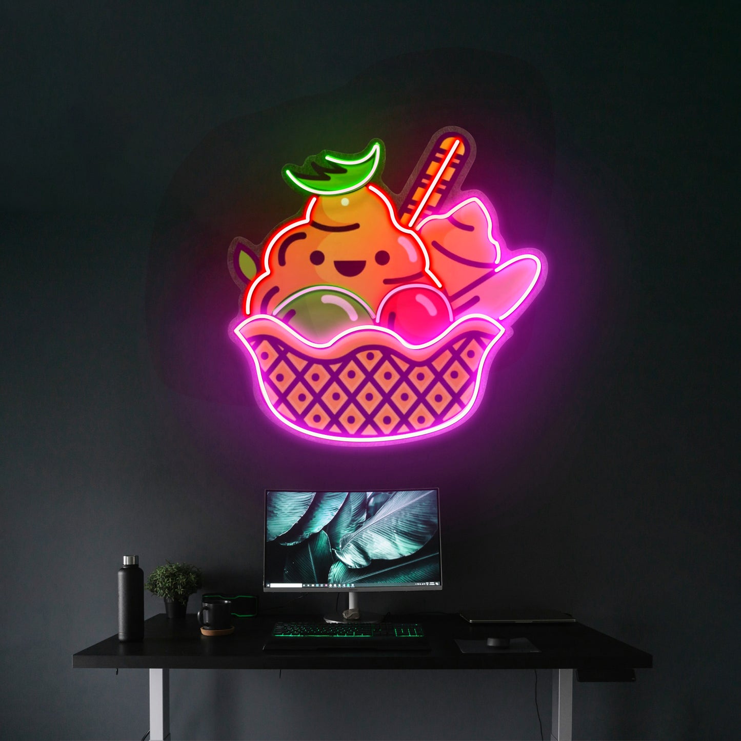 Rainbow Ice Cream Custom Led Signs Artwork For Sale