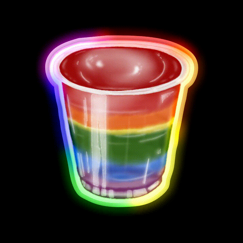 Rainbow Jelly Shots Snack Food Led Neon Sign Rgb Color