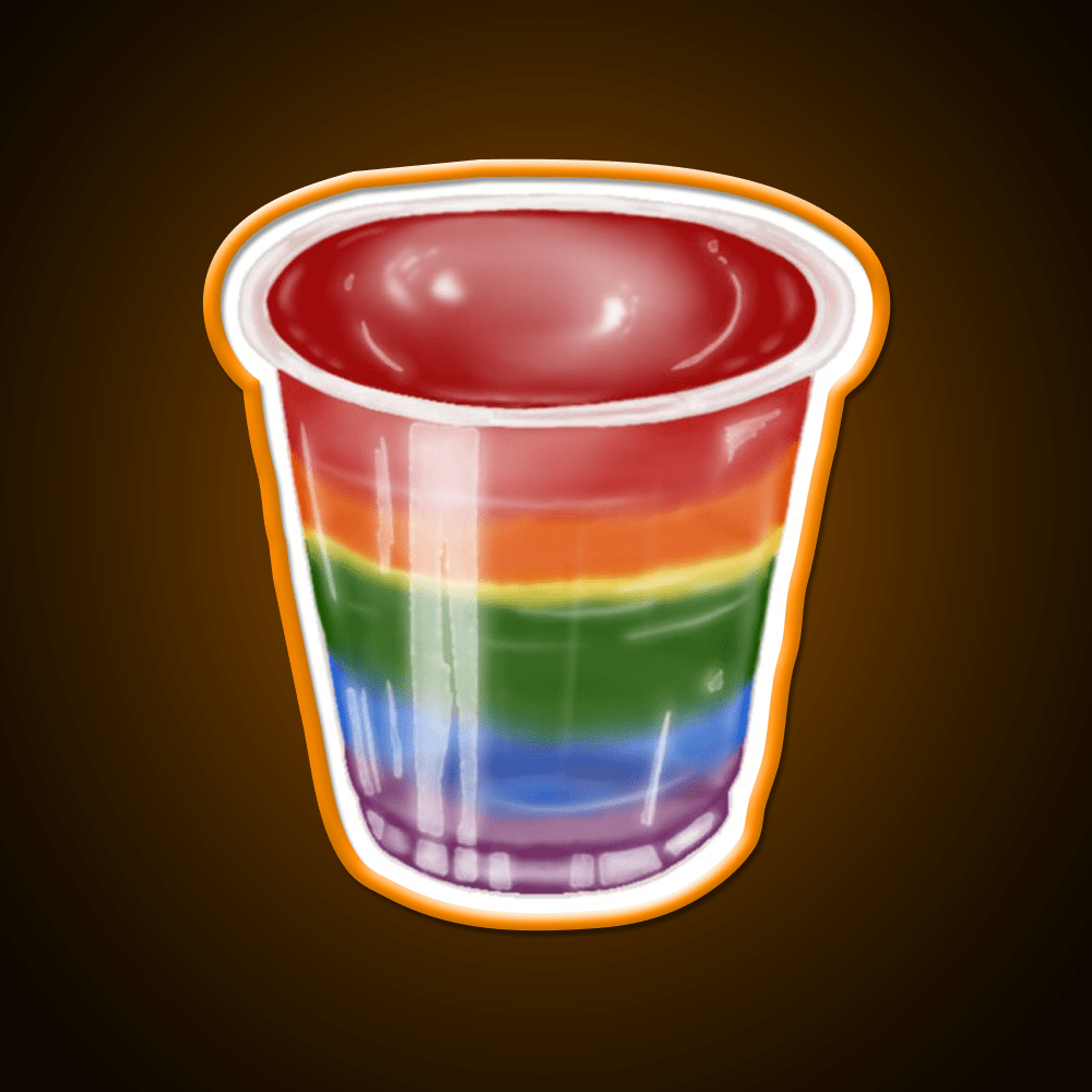 Rainbow Jelly Shots Snack Food Led Neon Sign Rgb Color - Shineneon
