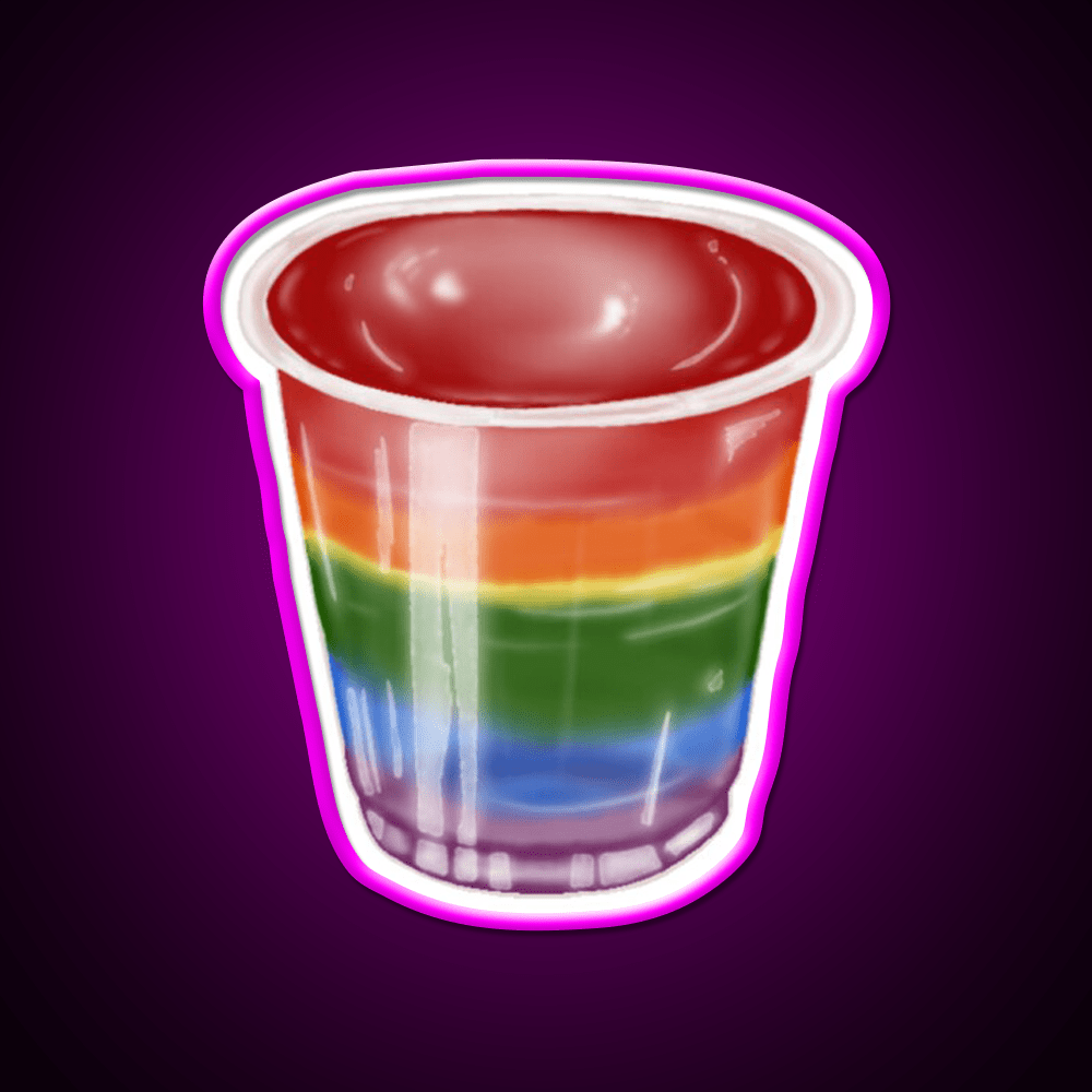 Rainbow Jelly Shots Snack Food Led Neon Sign Rgb Color - Shineneon