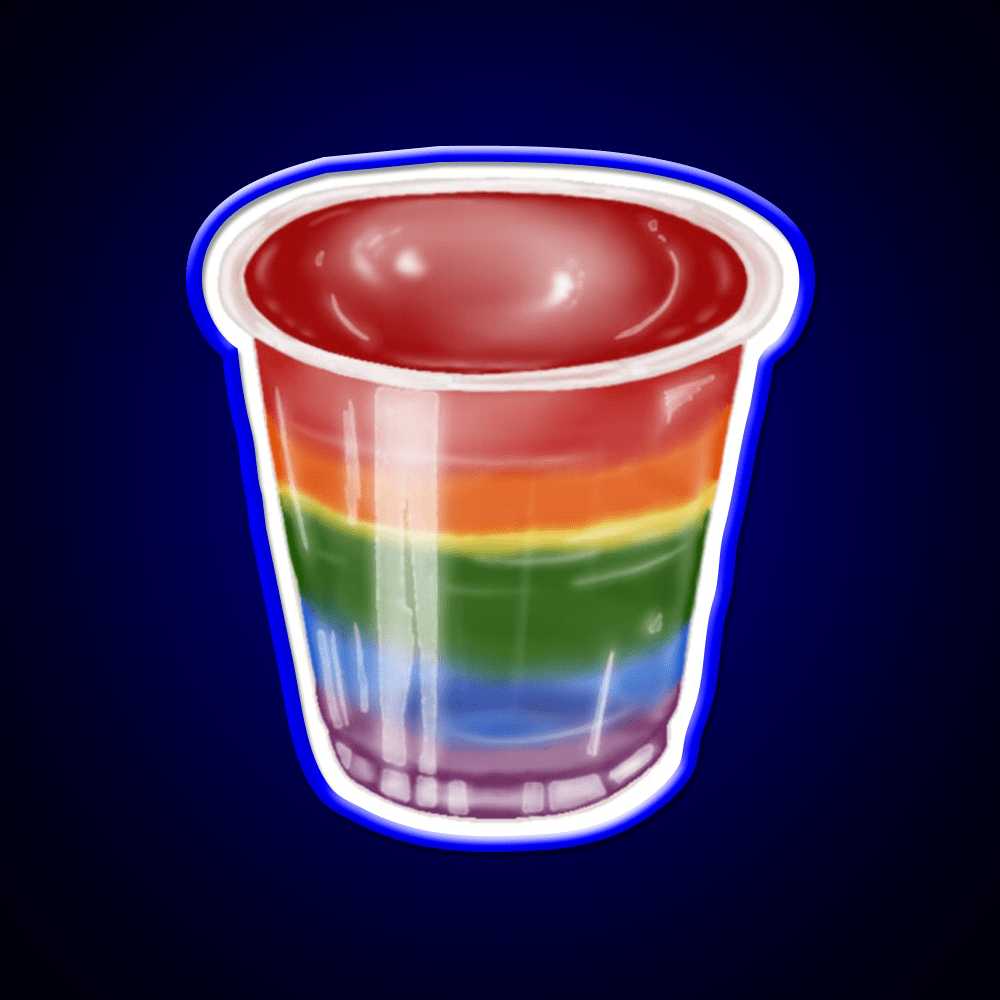 Rainbow Jelly Shots Snack Food Led Neon Sign Rgb Color - Shineneon