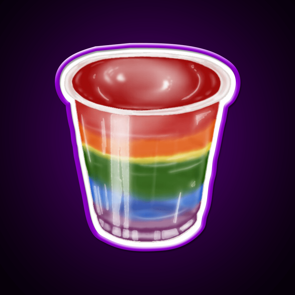 Rainbow Jelly Shots Snack Food Led Neon Sign Rgb Color - Shineneon