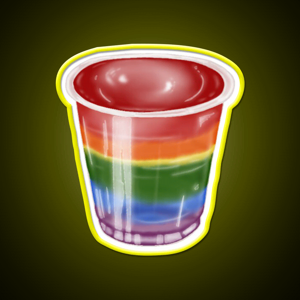 Rainbow Jelly Shots Snack Food Led Neon Sign Rgb Color