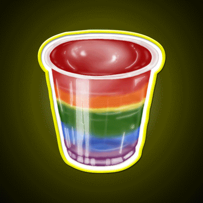 Rainbow Jelly Shots Snack Food Led Neon Sign Rgb Color - Custom LED neon sign front view