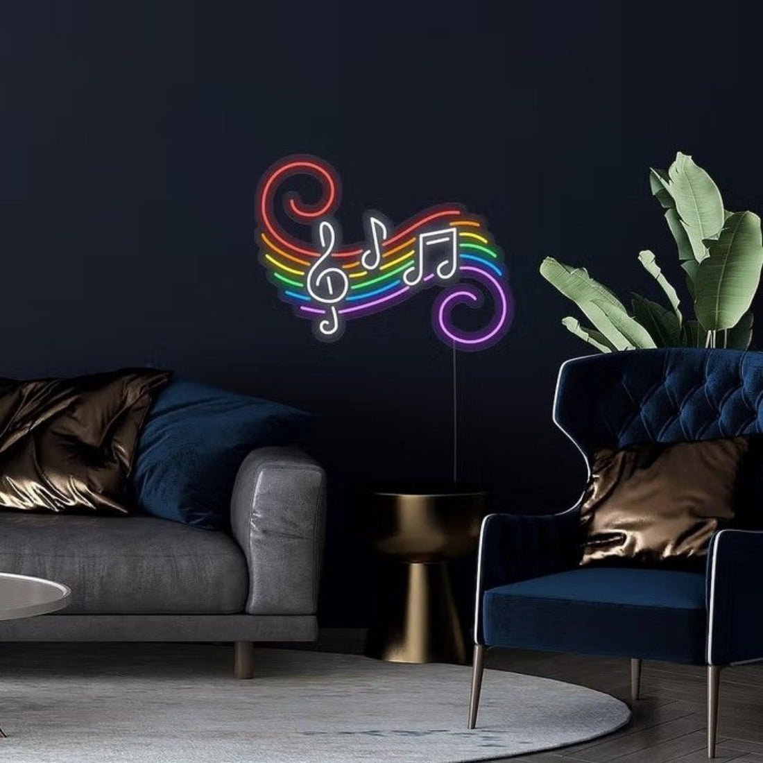 Rainbow Music Notes Led Sign Business Neon Sign - Shineneon