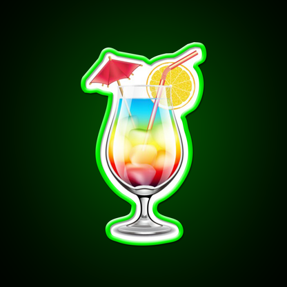 Rainbow Paradise Cocktail Bar Decor Led Neon Sign By Designs Rgb Color - LED neon sign view 8