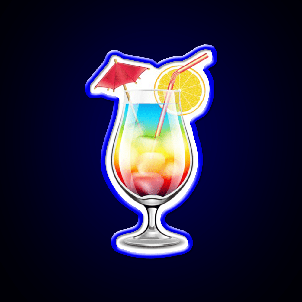 Rainbow Paradise Cocktail Bar Decor Led Neon Sign By Designs Rgb Color - Shineneon