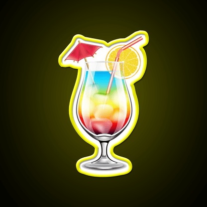 Rainbow Paradise Cocktail Bar Decor Led Neon Sign By Designs Rgb Color - Shineneon
