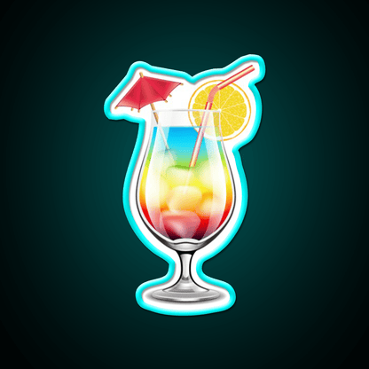 Rainbow Paradise Cocktail Bar Decor Led Neon Sign By Designs Rgb Color - Shineneon