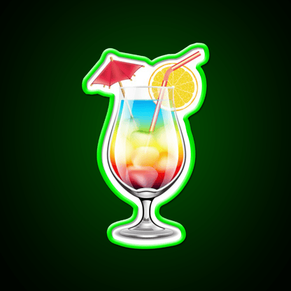 Rainbow Paradise Cocktail Bar Decor Led Neon Sign By Designs Rgb Color - Shineneon