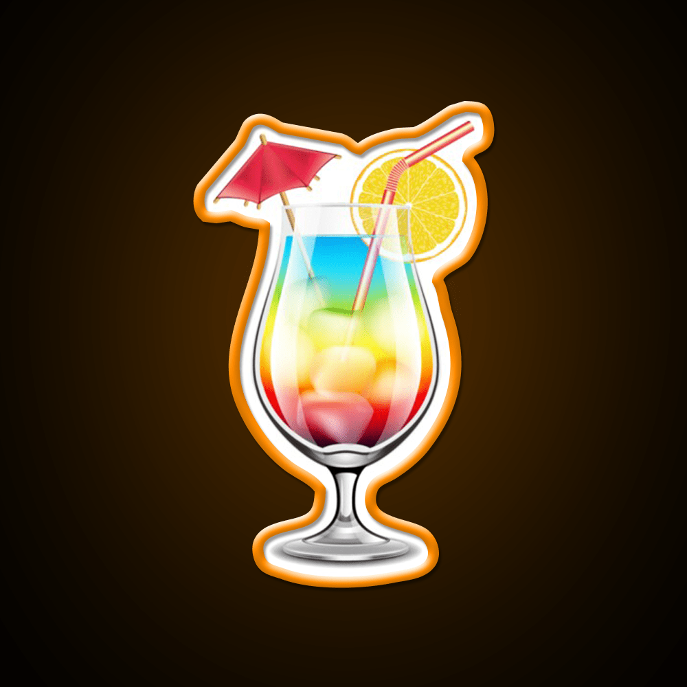 Rainbow Paradise Cocktail Bar Decor Led Neon Sign By Designs Rgb Color - Shineneon