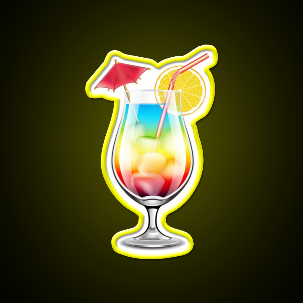 Rainbow Paradise Cocktail Bar Decor Led Neon Sign By Designs Rgb Color - LED neon sign view 7
