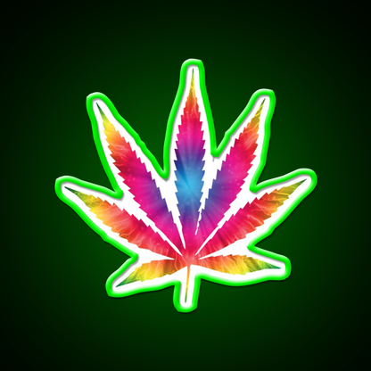 Rainbow Pot Leaf Hemp Inspired Green Leaf Led Neon Sign Rgb Color - LED neon sign view 8