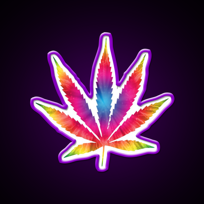 Rainbow Pot Leaf Hemp Inspired Green Leaf Led Neon Sign Rgb Color - LED neon sign view 9