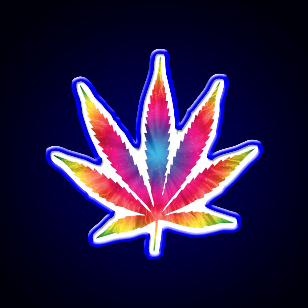 Rainbow Pot Leaf Hemp Inspired Green Leaf Led Neon Sign Rgb Color - Shineneon