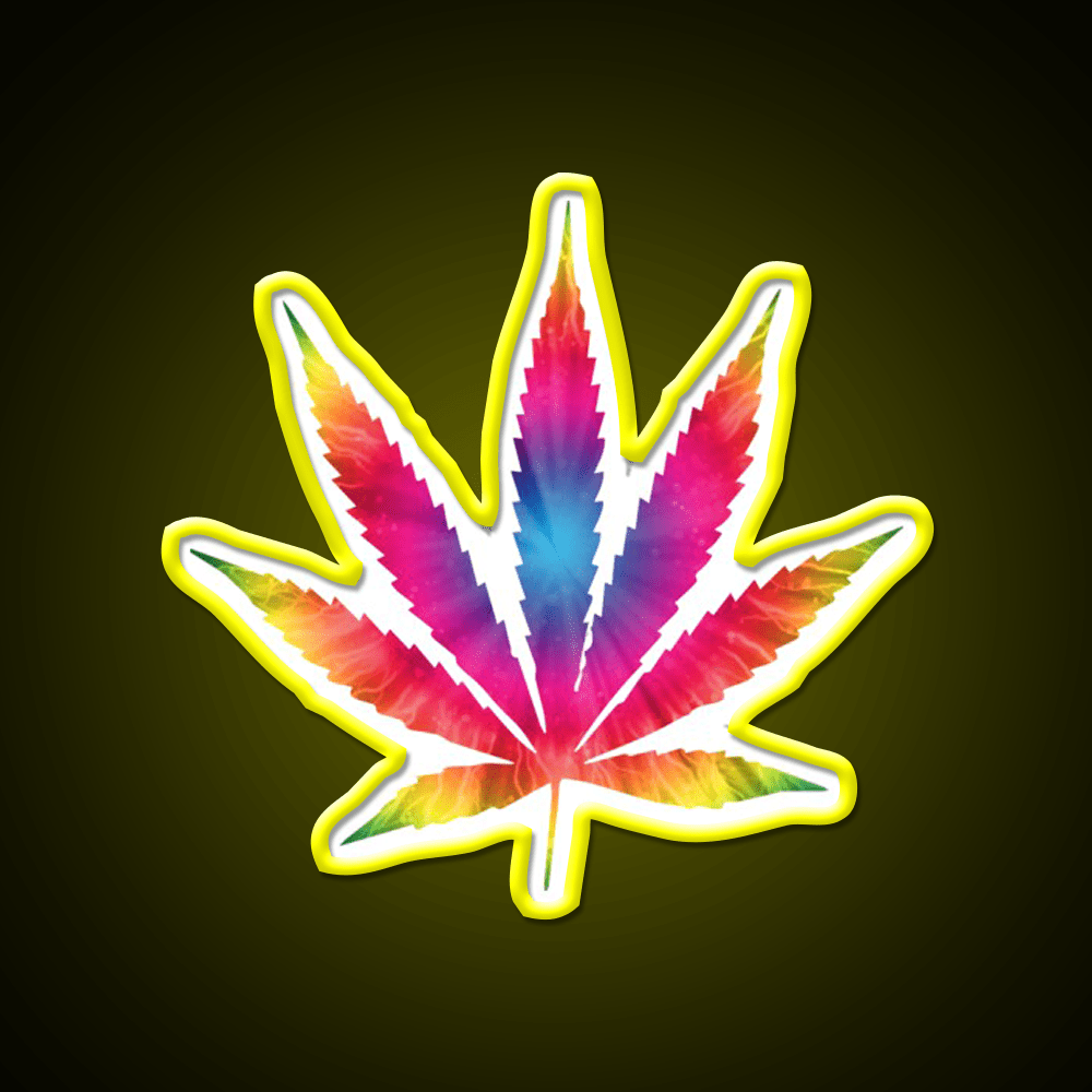 Rainbow Pot Leaf Hemp Inspired Green Leaf Led Neon Sign Rgb Color - Shineneon