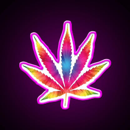 Rainbow Pot Leaf Hemp Inspired Green Leaf Led Neon Sign Rgb Color - Shineneon