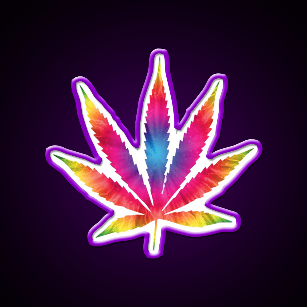 Rainbow Pot Leaf Hemp Inspired Green Leaf Led Neon Sign Rgb Color - Shineneon