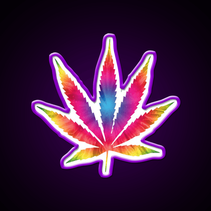 Rainbow Pot Leaf Hemp Inspired Green Leaf Led Neon Sign Rgb Color - Shineneon