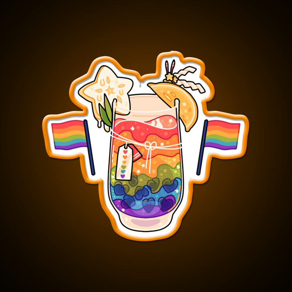 Rainbow Pride Drink Cocktail Bar Decor Led Neon Sign Rgb Color - LED neon sign view 6