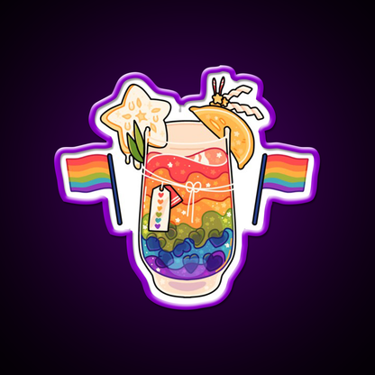 Rainbow Pride Drink Cocktail Bar Decor Led Neon Sign Rgb Color - LED neon sign view 9