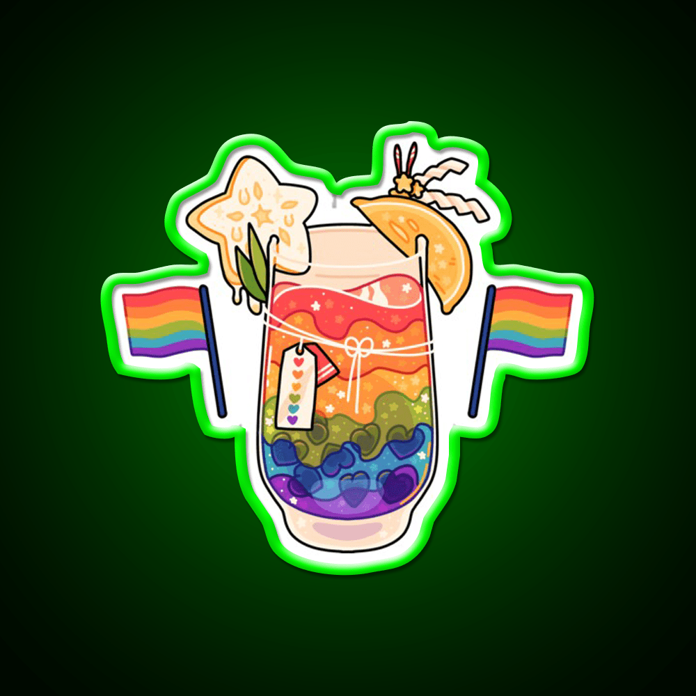 Rainbow Pride Drink Cocktail Bar Decor Led Neon Sign Rgb Color - Shineneon