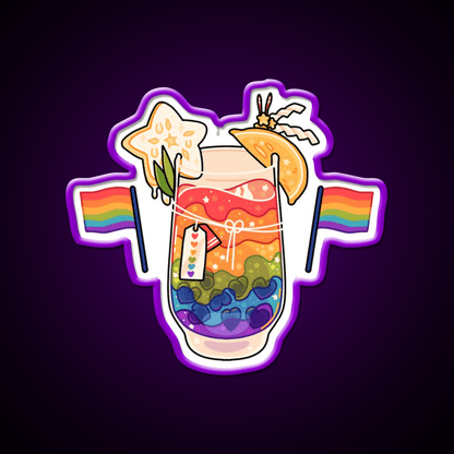 Rainbow Pride Drink Cocktail Bar Decor Led Neon Sign Rgb Color - Shineneon