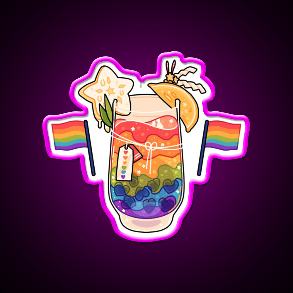 Rainbow Pride Drink Cocktail Bar Decor Led Neon Sign Rgb Color - Shineneon