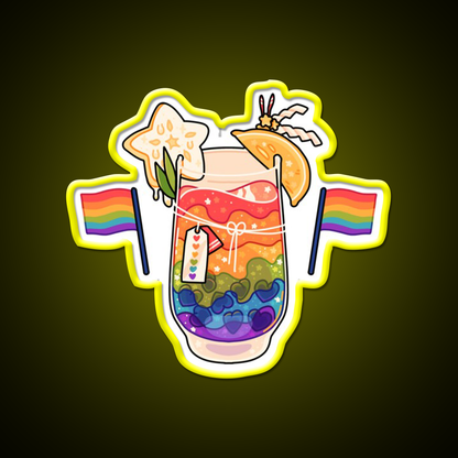 Rainbow Pride Drink Cocktail Bar Decor Led Neon Sign Rgb Color - LED neon sign view 7