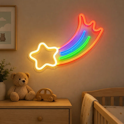 Rainbow Shooting Star LED Neon Sign - Shineneon