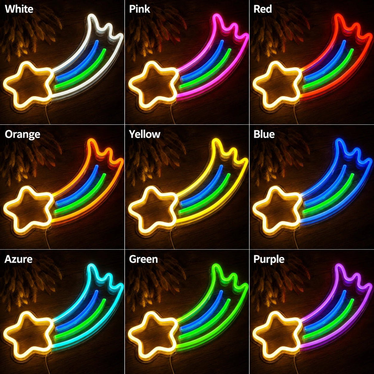 Rainbow Shooting Star LED Neon Sign - Shineneon