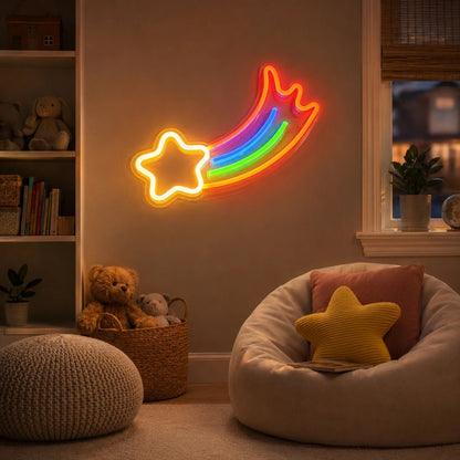 Rainbow Shooting Star LED Neon Sign - Shineneon