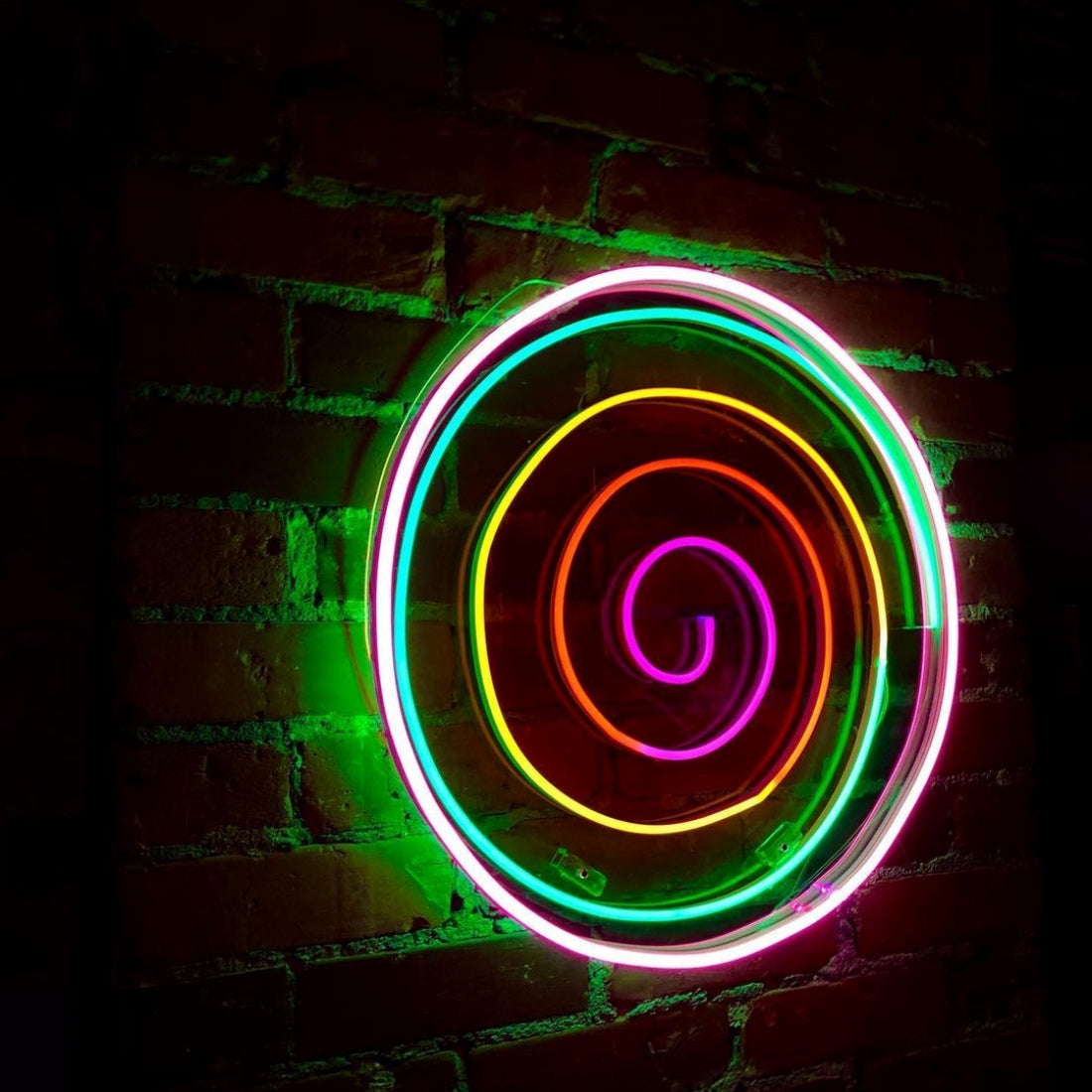 Rainbow Swirl Circle Led Sign Business Neon Sign