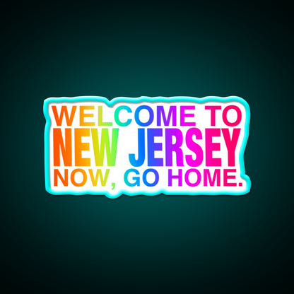 Rainbow Welcome To New Jersey Asian Cultural Led Neon Sign Rgb Color