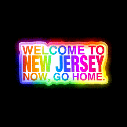 Rainbow Welcome To New Jersey Asian Cultural Led Neon Sign Rgb Color - LED neon sign close-up detail