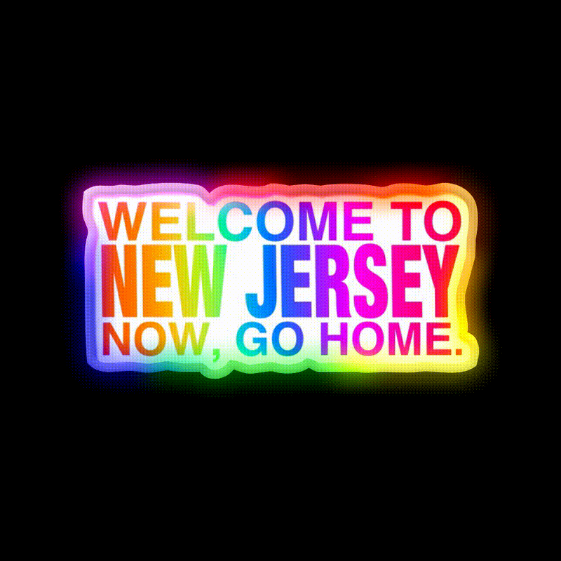 Rainbow Welcome To New Jersey Asian Cultural Led Neon Sign Rgb Color - LED neon sign close-up detail