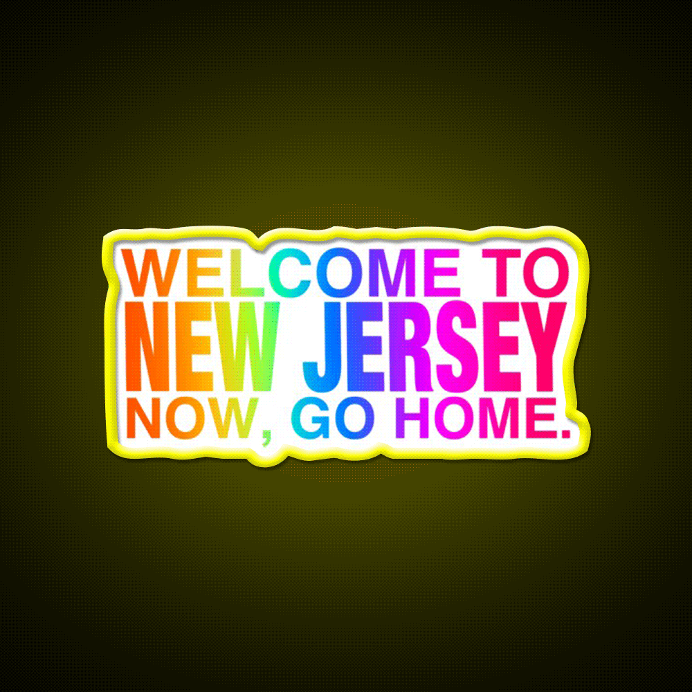 Rainbow Welcome To New Jersey Asian Cultural Led Neon Sign Rgb Color - Custom LED neon sign front view