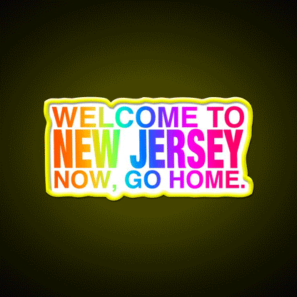 Rainbow Welcome To New Jersey Asian Cultural Led Neon Sign Rgb Color - Custom LED neon sign front view