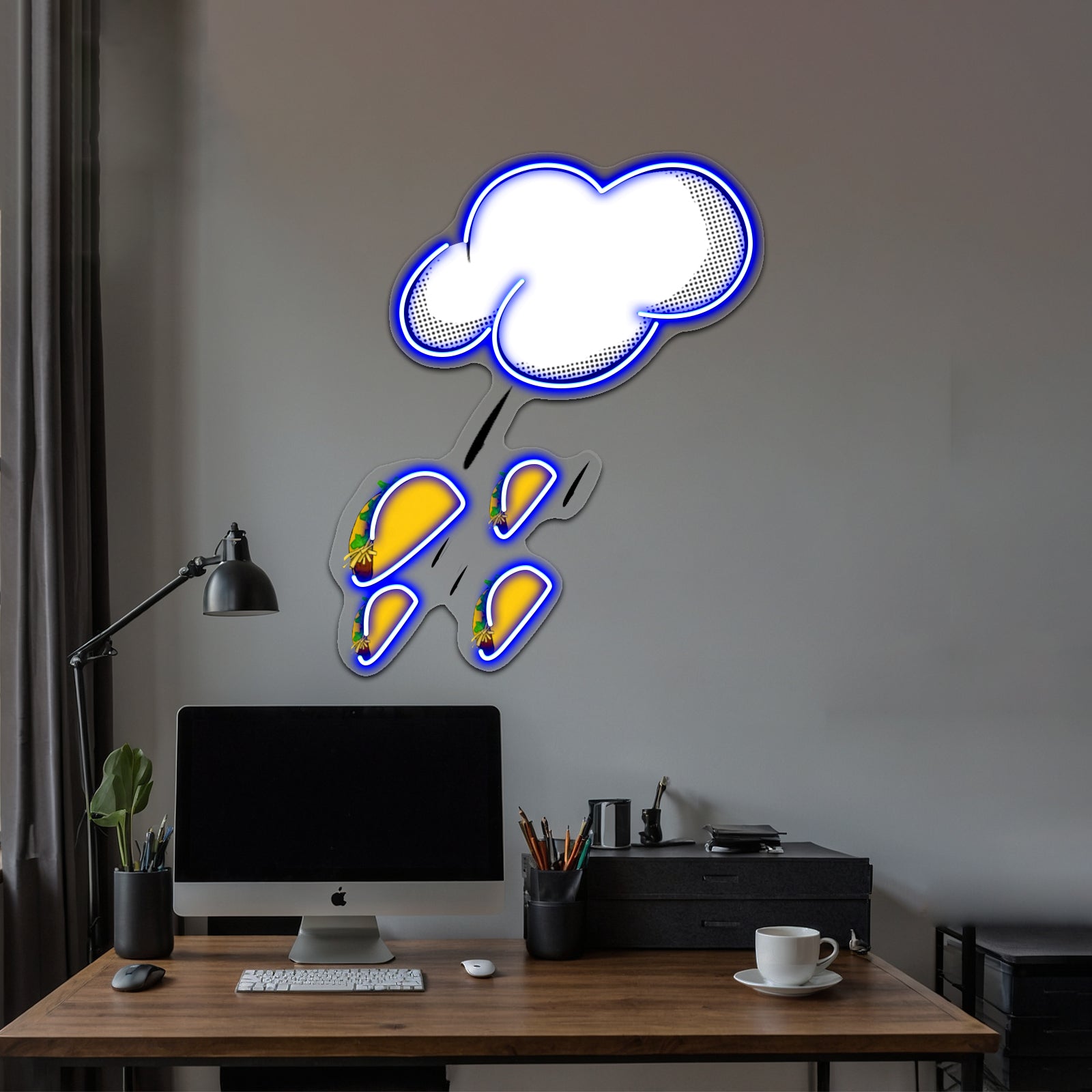 Raining Tacos Artwork Led Signs For Room | Shineneon