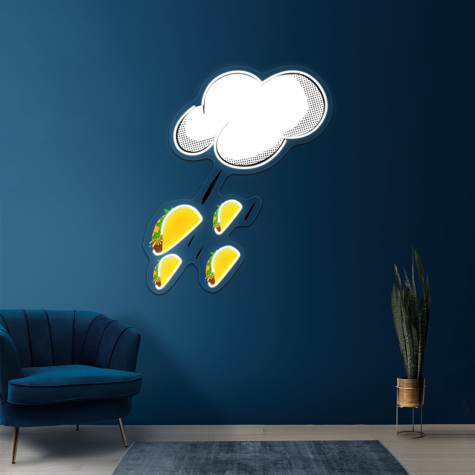 Raining Tacos Artwork Led Signs For Room | Shineneon