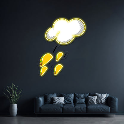 Raining Tacos Artwork Led Signs For Room