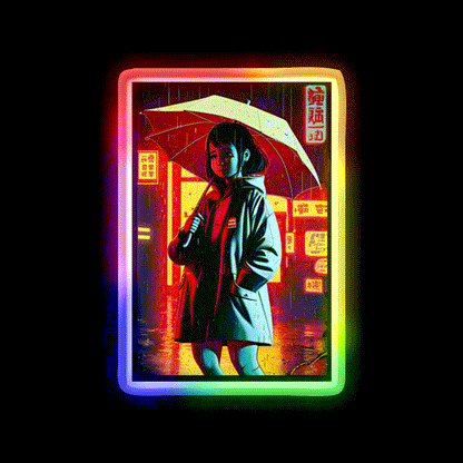 Rainy Nights Downtown Asian Cultural Led Neon Sign Rgb Color