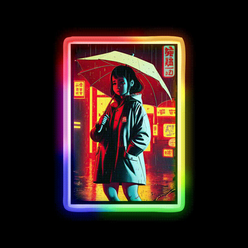 Rainy Nights Downtown Asian Cultural Led Neon Sign Rgb Color
