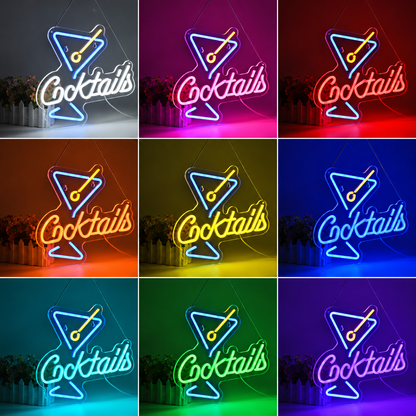 Raise A Glass To Your Home Bar With Cool LED Neon Signs LED Neon Sign color grid