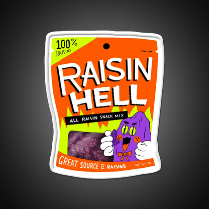 Raisin Hell All Raisin Snack Mix Snack Food Led Neon Sign Rgb Color - Shineneon